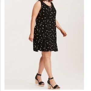 TORRID Daisy Print Lace Up Gauze Dress